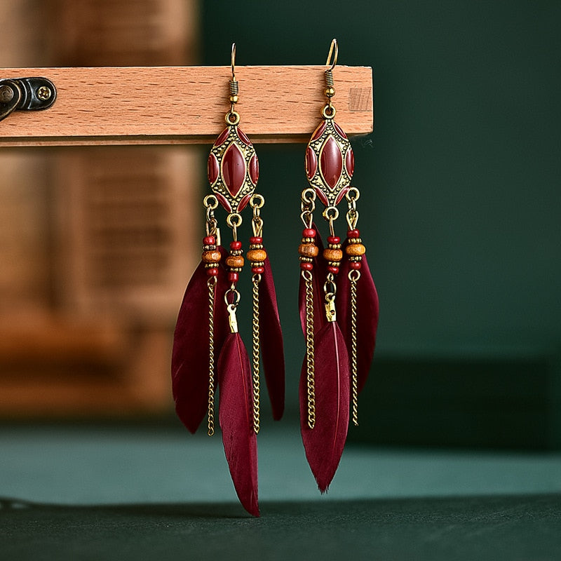 Boho Feather Earrings