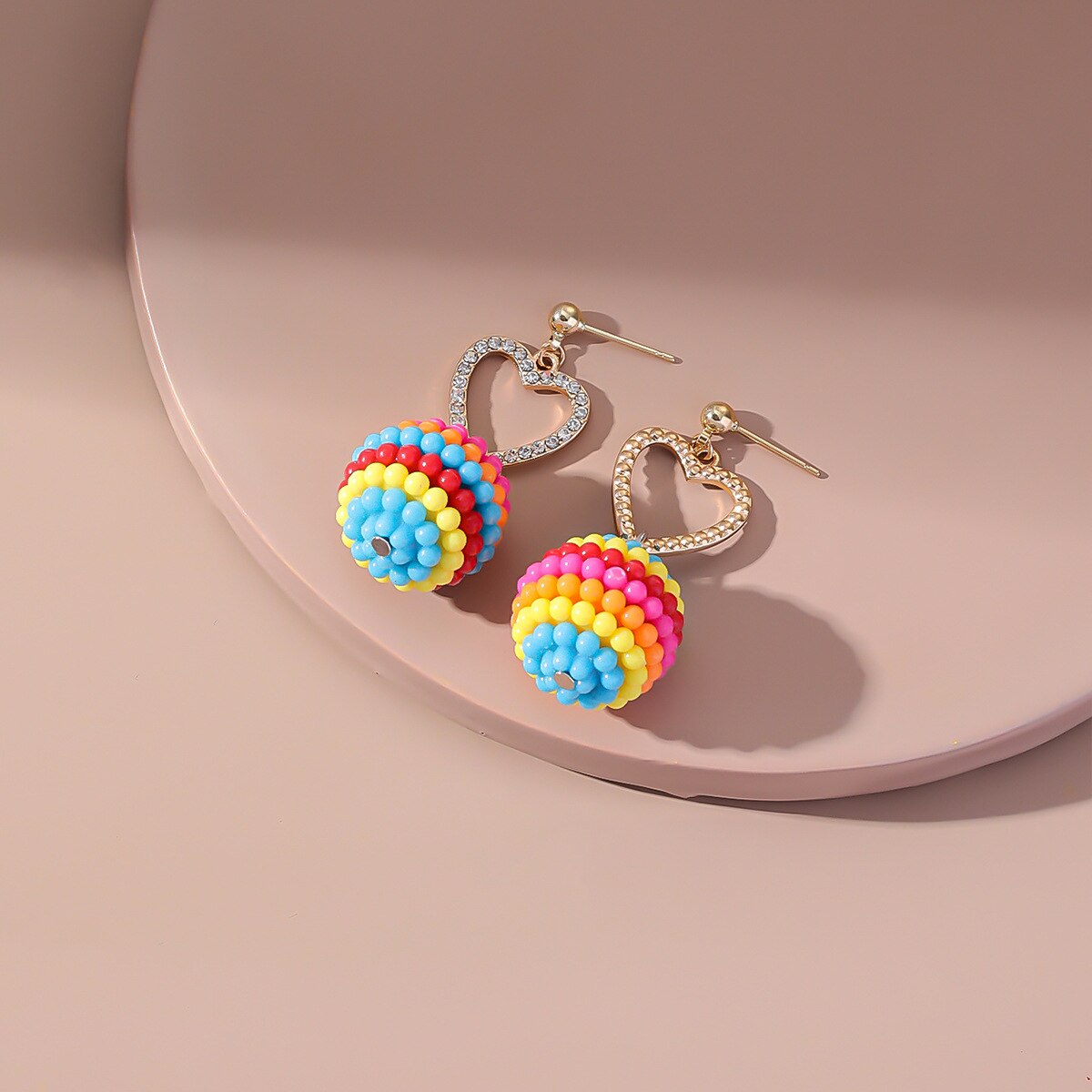 Beaded Balls Dangle Earrings