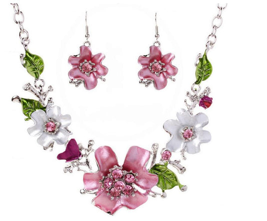 3D Flower Necklace Set