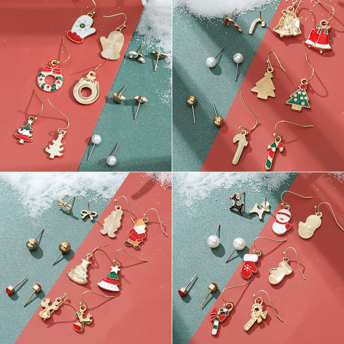 6 Pair Christmas Theme Earrings Set