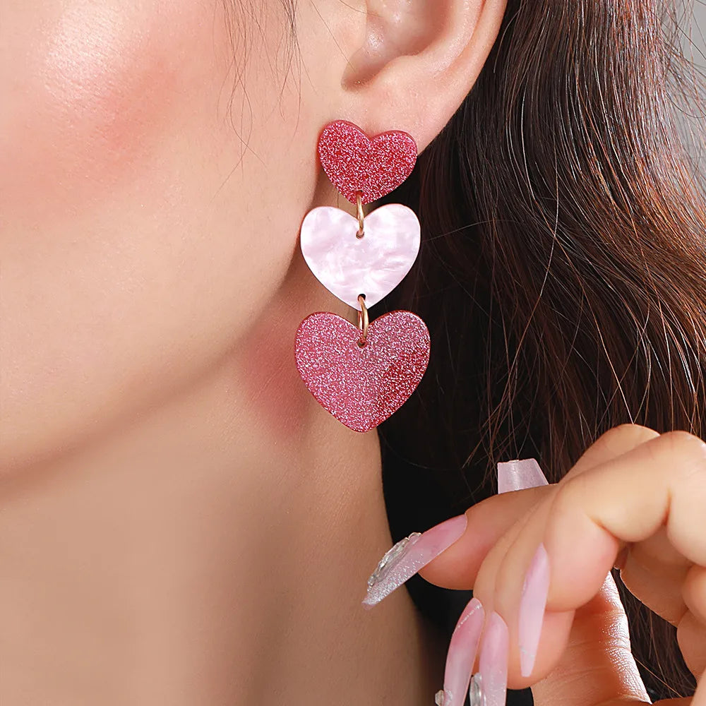 Acrylic Heart Earringse