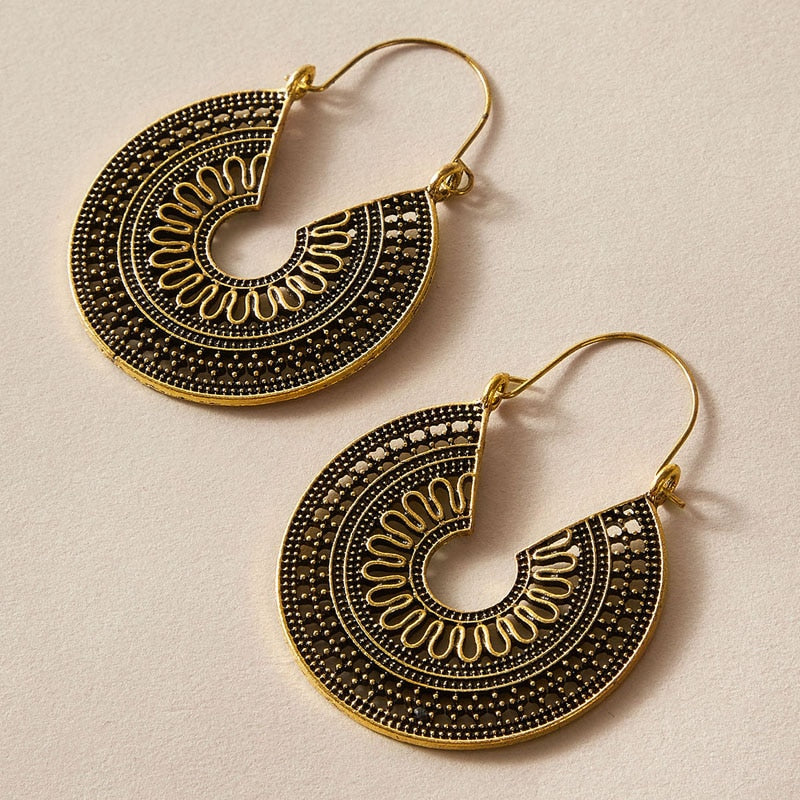 Boho Scroll Hoop Earrings