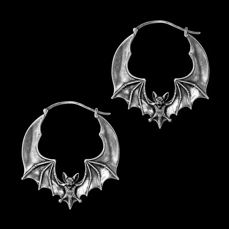 Vampire Bat Hoop Earrings