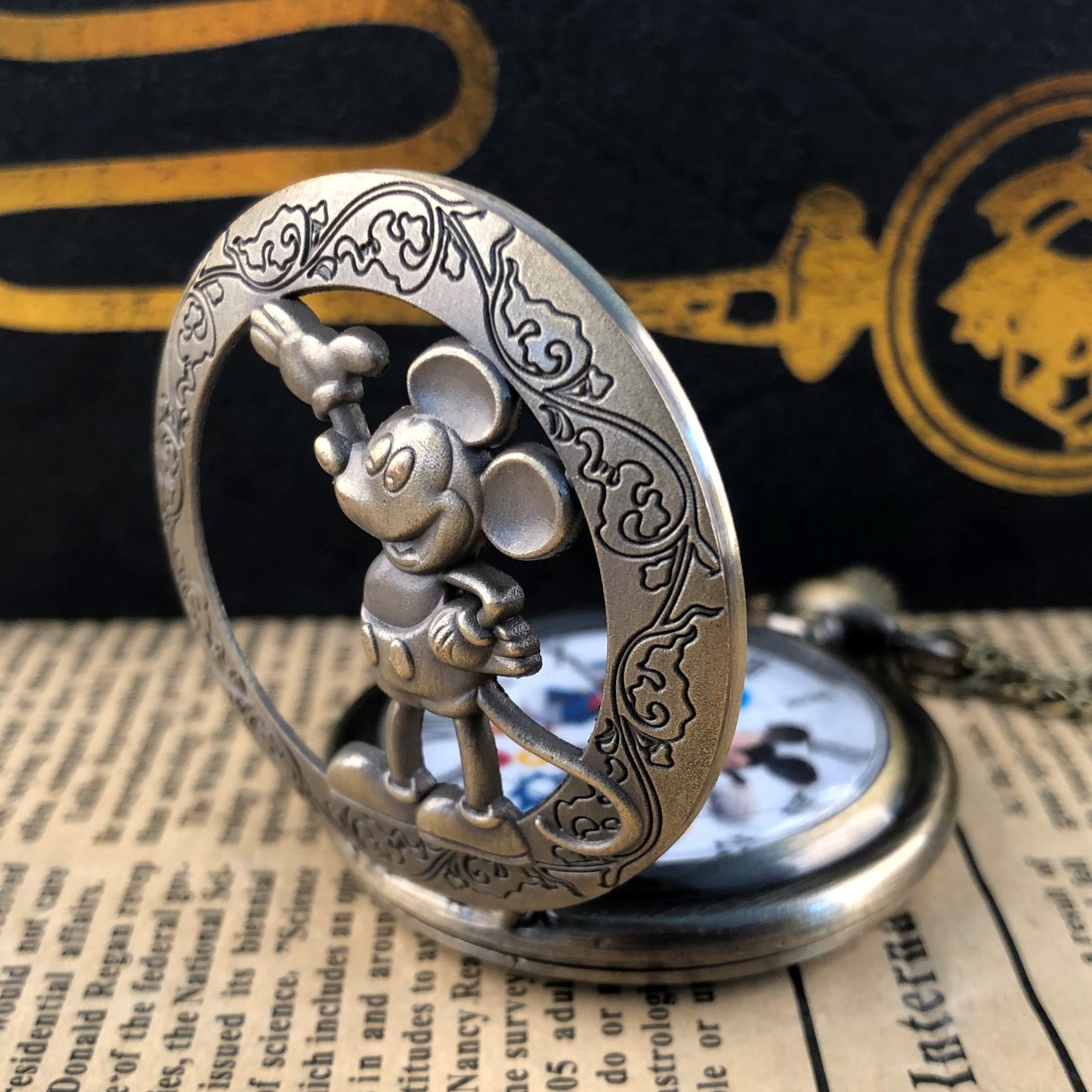 Cartoon Face Mickey Pocket Watch