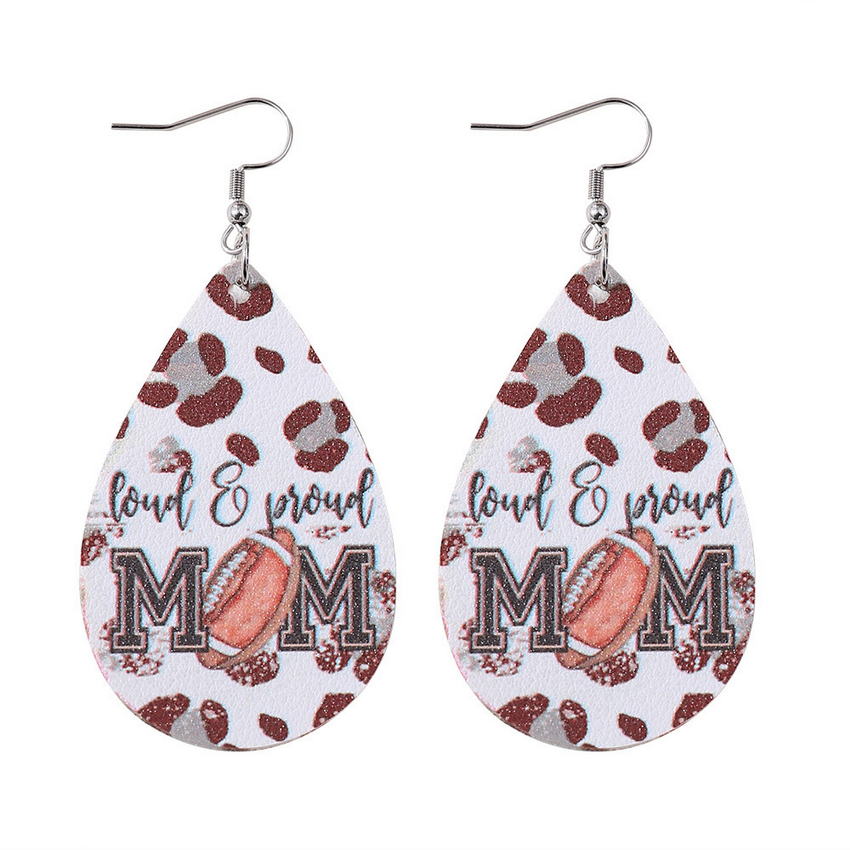 Mom Leather Teardrop Earrings