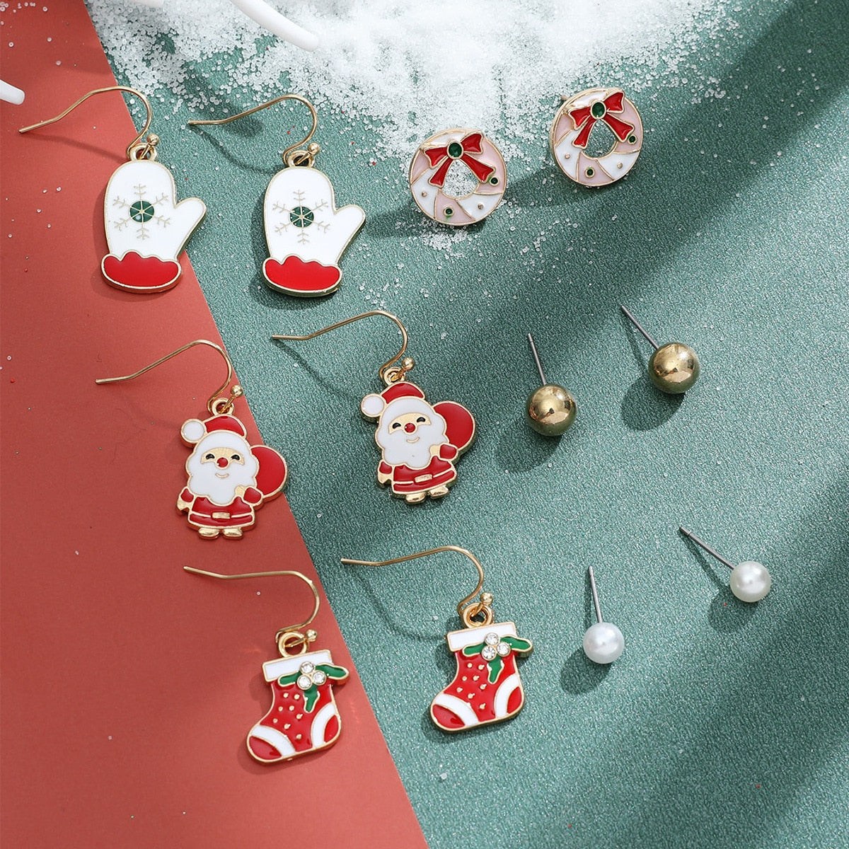 6 Pair Christmas Theme Earrings Set