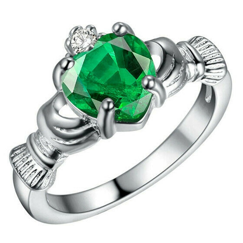 Gemstone Claddagh Ring