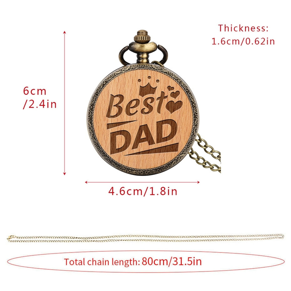 Dear Dad Quartz Pocket Watch