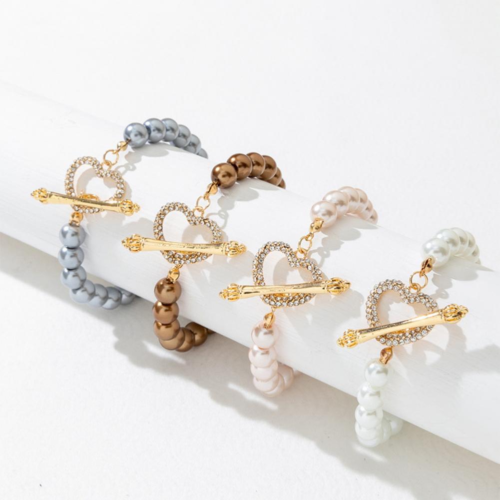 Rhinestone Toggle Heart Bracelet