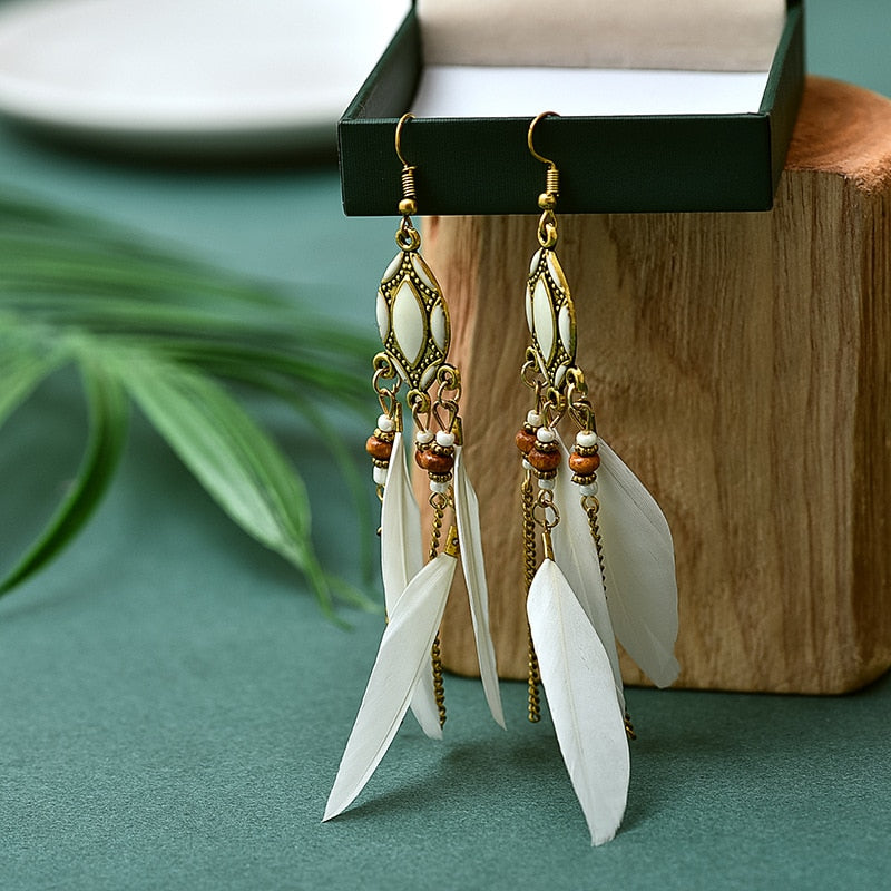 Boho Feather Earrings