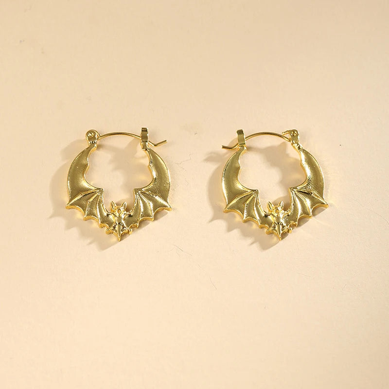 Vampire Bat Hoop Earrings