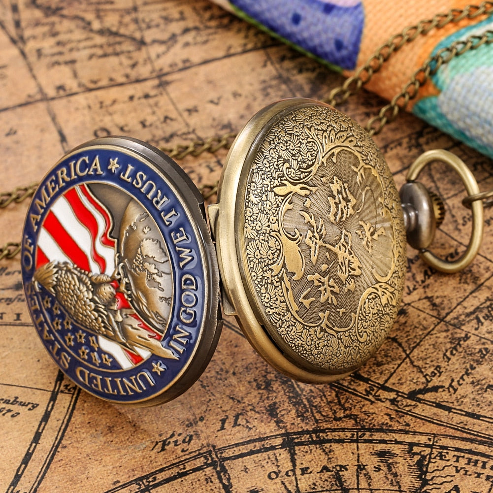 USA Themes Pocket Watch