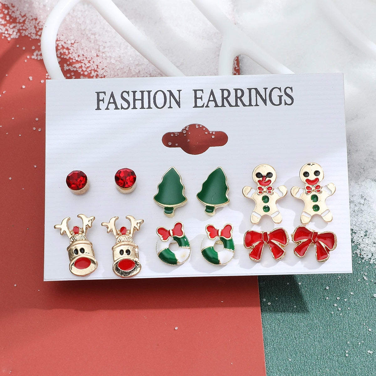 6 Pair Christmas Theme Earrings Set