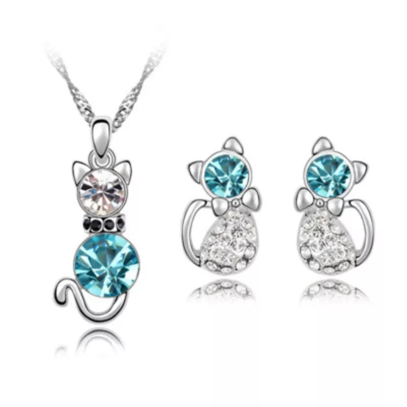 Cute Kitty Necklace Set