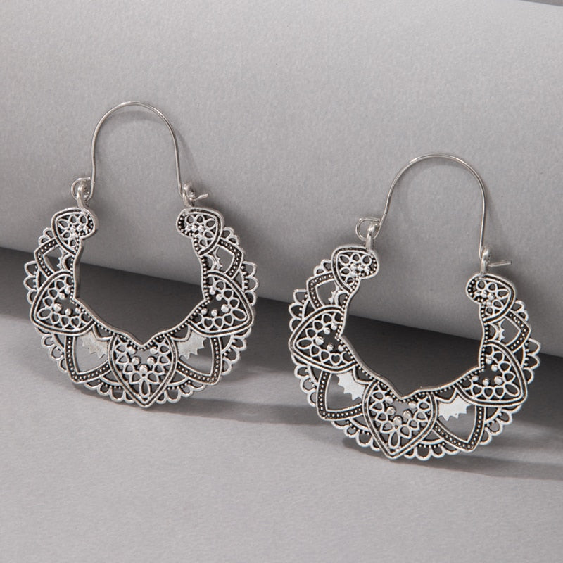 Boho Scroll Hoop Earrings