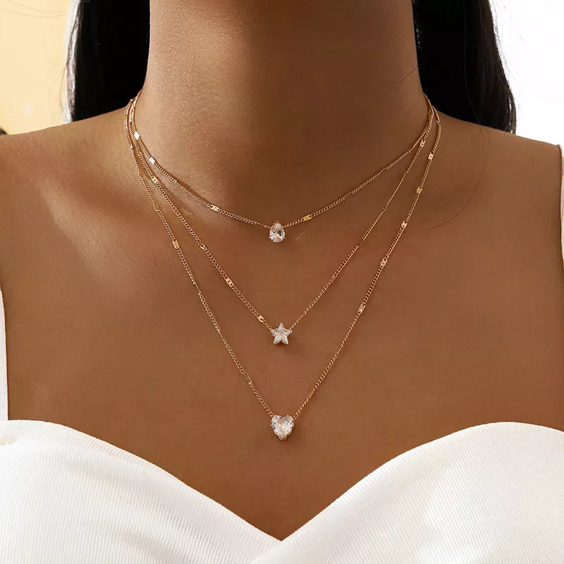 Zircon Layered Necklace