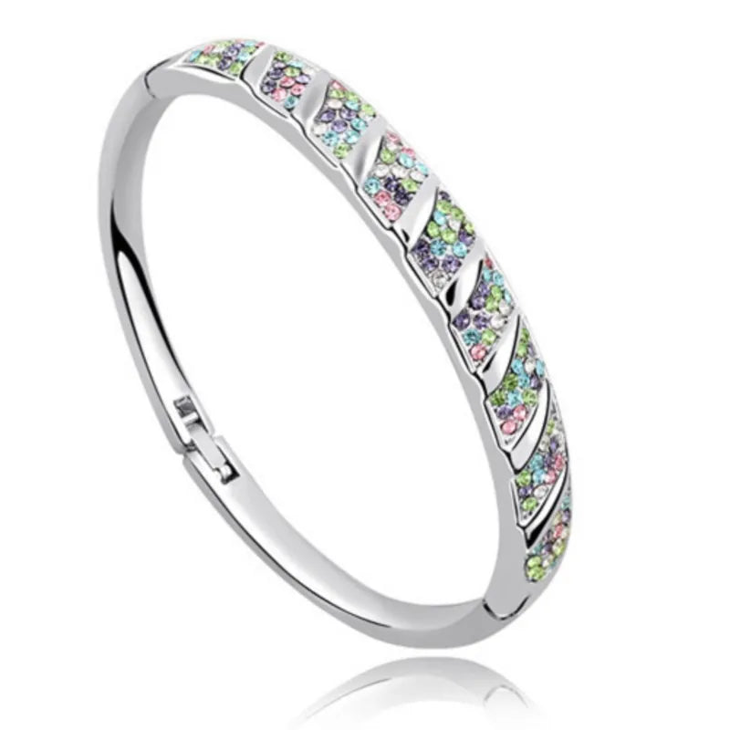 Hinged Rhinestone Bangle Bracelet