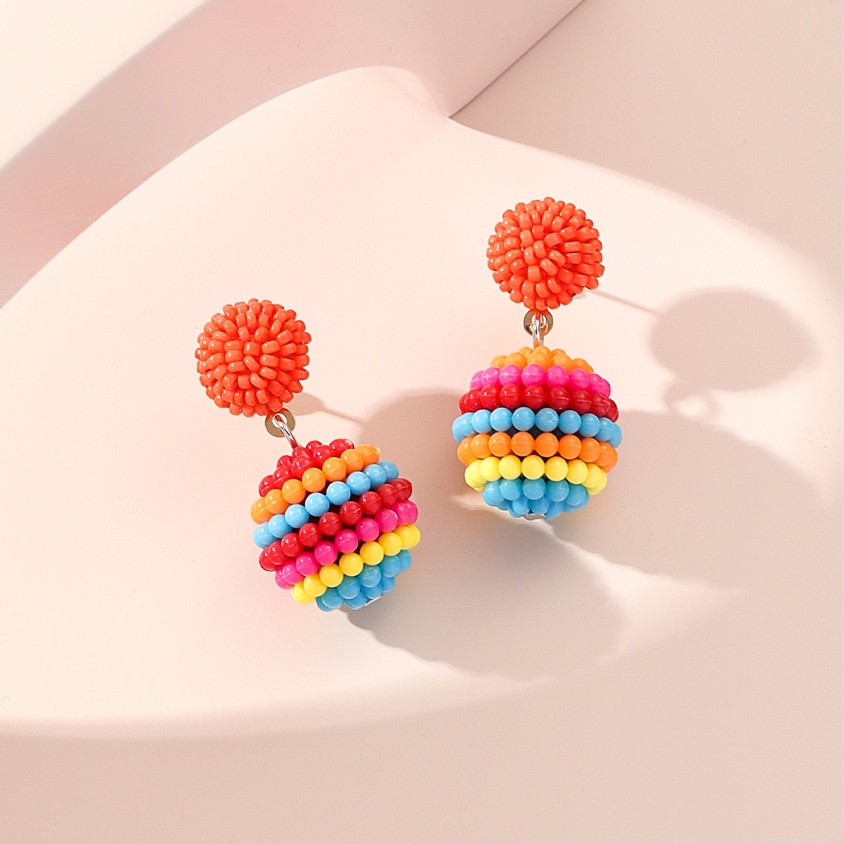 Beaded Balls Dangle Earrings