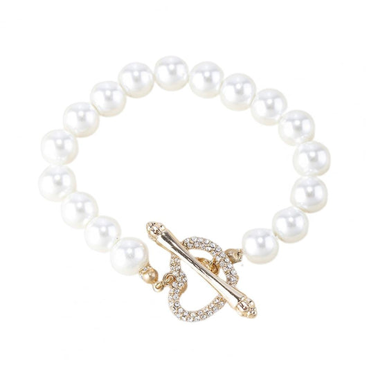 Rhinestone Toggle Heart Bracelet