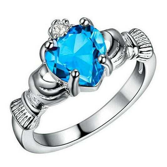 Gemstone Claddagh Ring