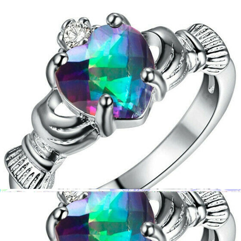 Gemstone Claddagh Ring