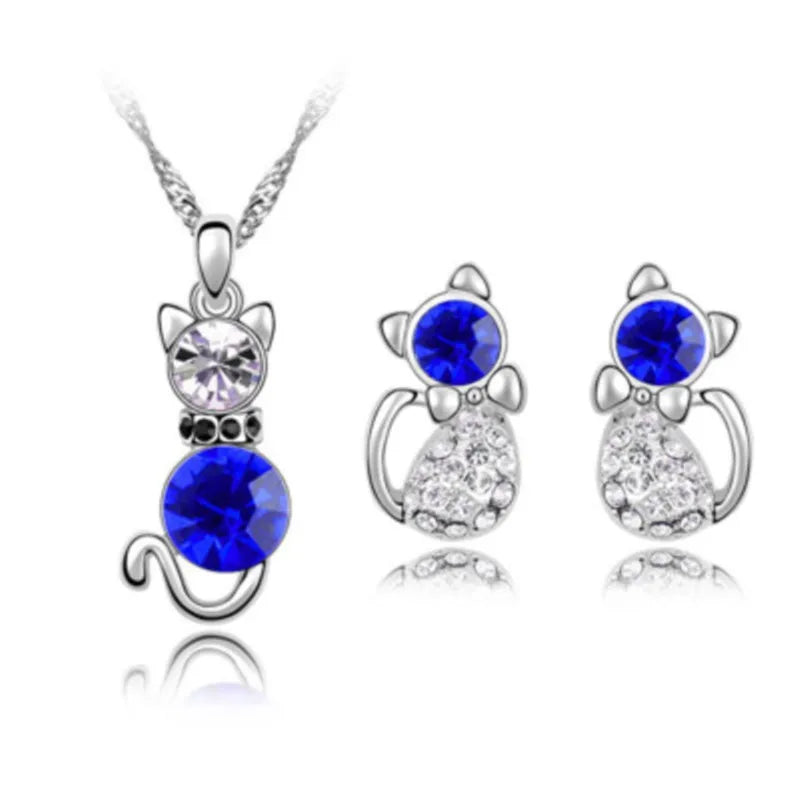 Cute Kitty Necklace Set