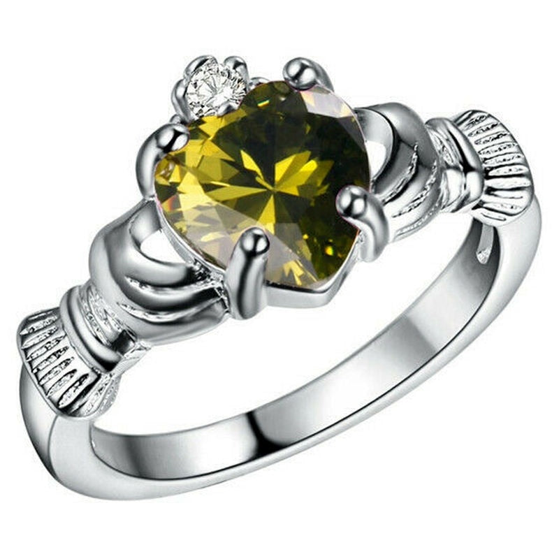 Gemstone Claddagh Ring