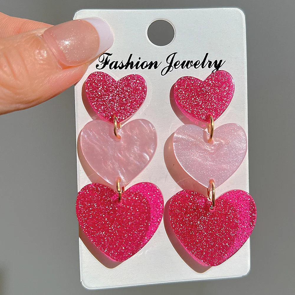 Acrylic Heart Earringse