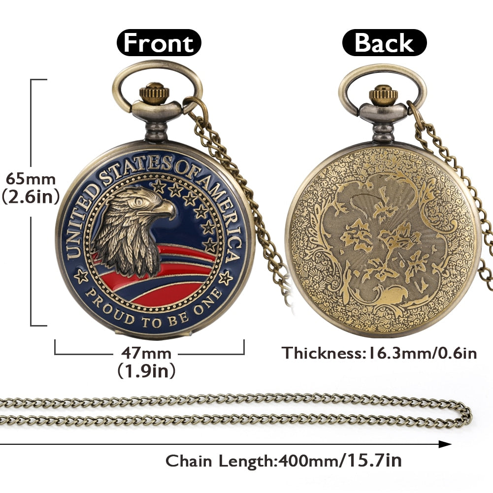 USA Themes Pocket Watch