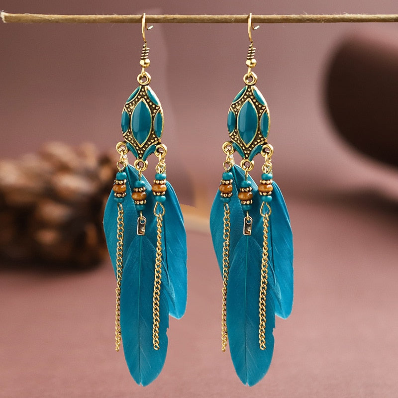 Boho Feather Earrings