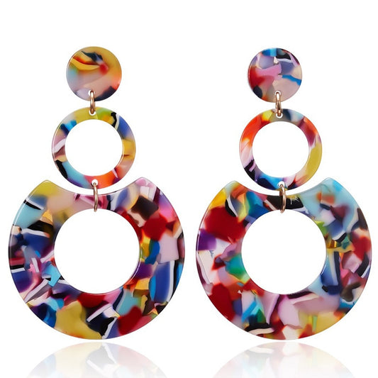 Circle Trio Acrylic Earrings