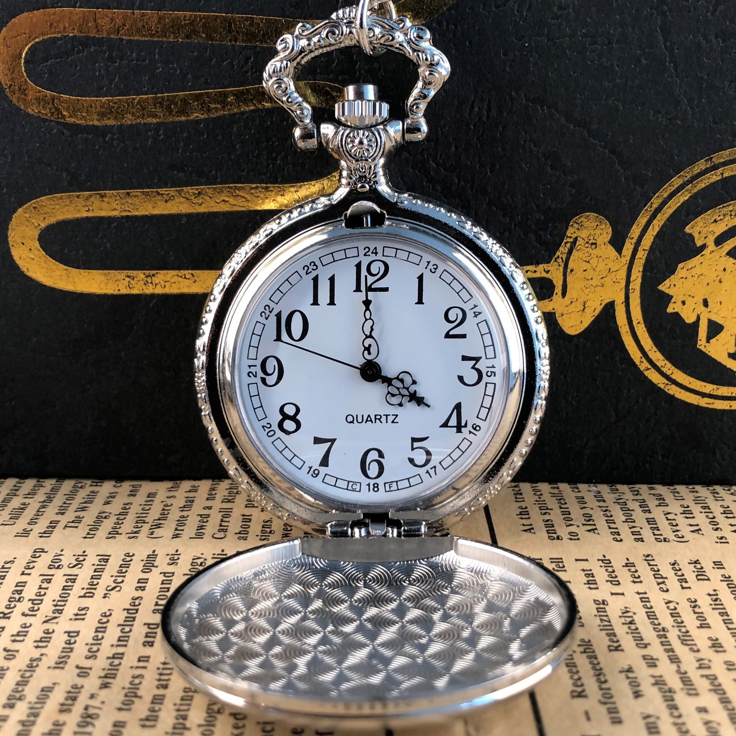 Silver Superman Quartz Pocket Watch