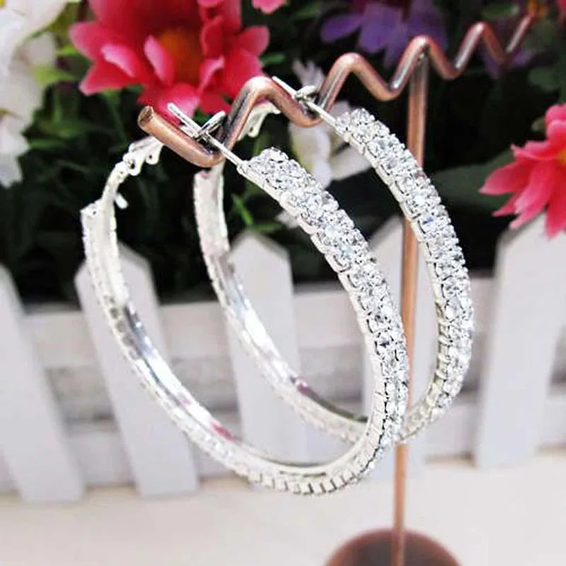 Crystal Rhinestone Hoop Earrings