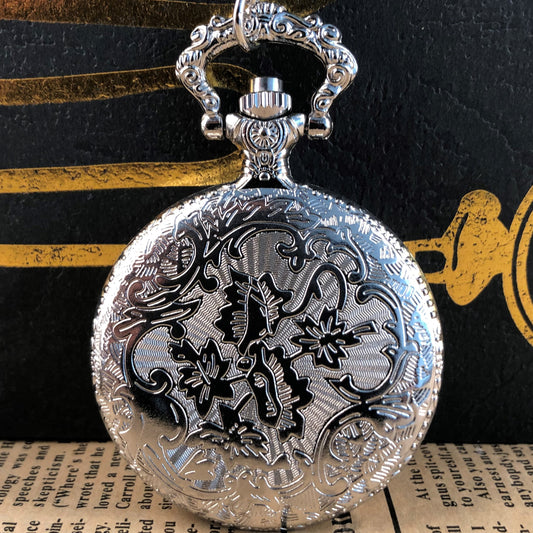 Silver Superman Quartz Pocket Watch