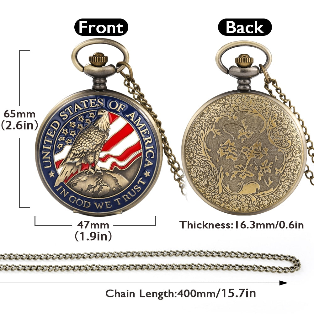 USA Themes Pocket Watch