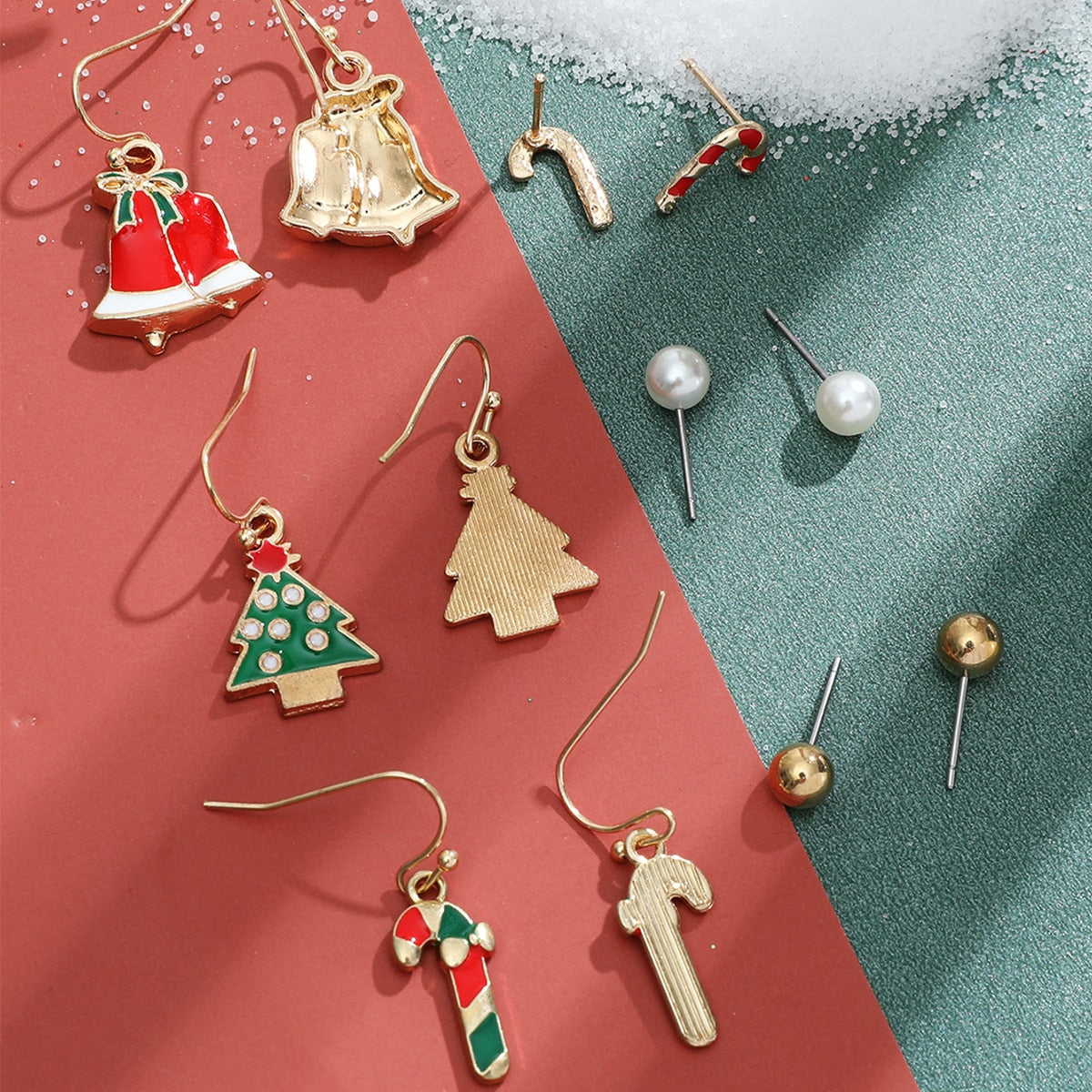 6 Pair Christmas Theme Earrings Set