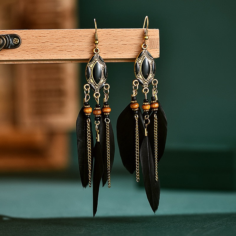 Boho Feather Earrings