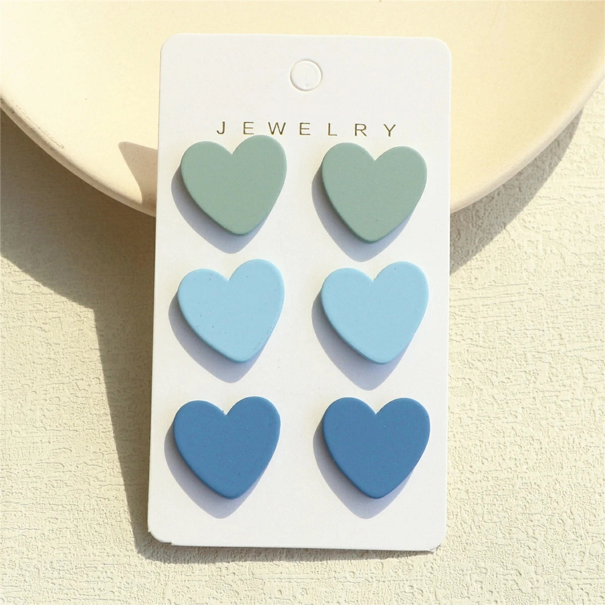 3 Pair Acrylic Heart Earrings