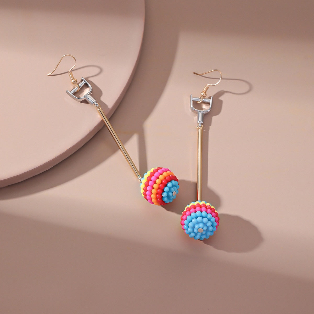 Beaded Balls Dangle Earrings