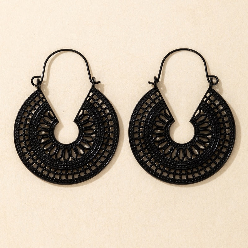 Boho Scroll Hoop Earrings