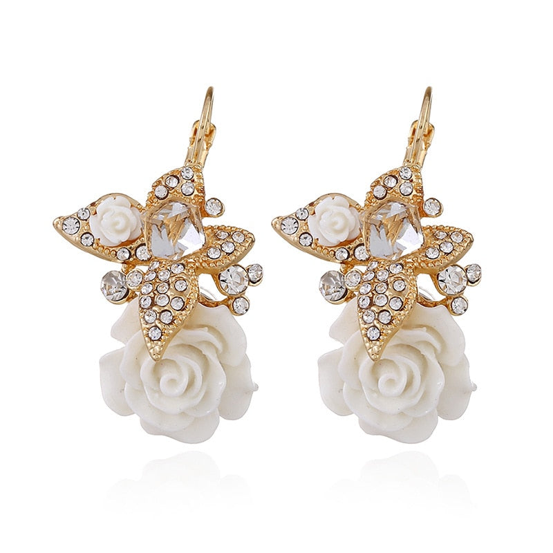 Butterfly and Rose Earrings