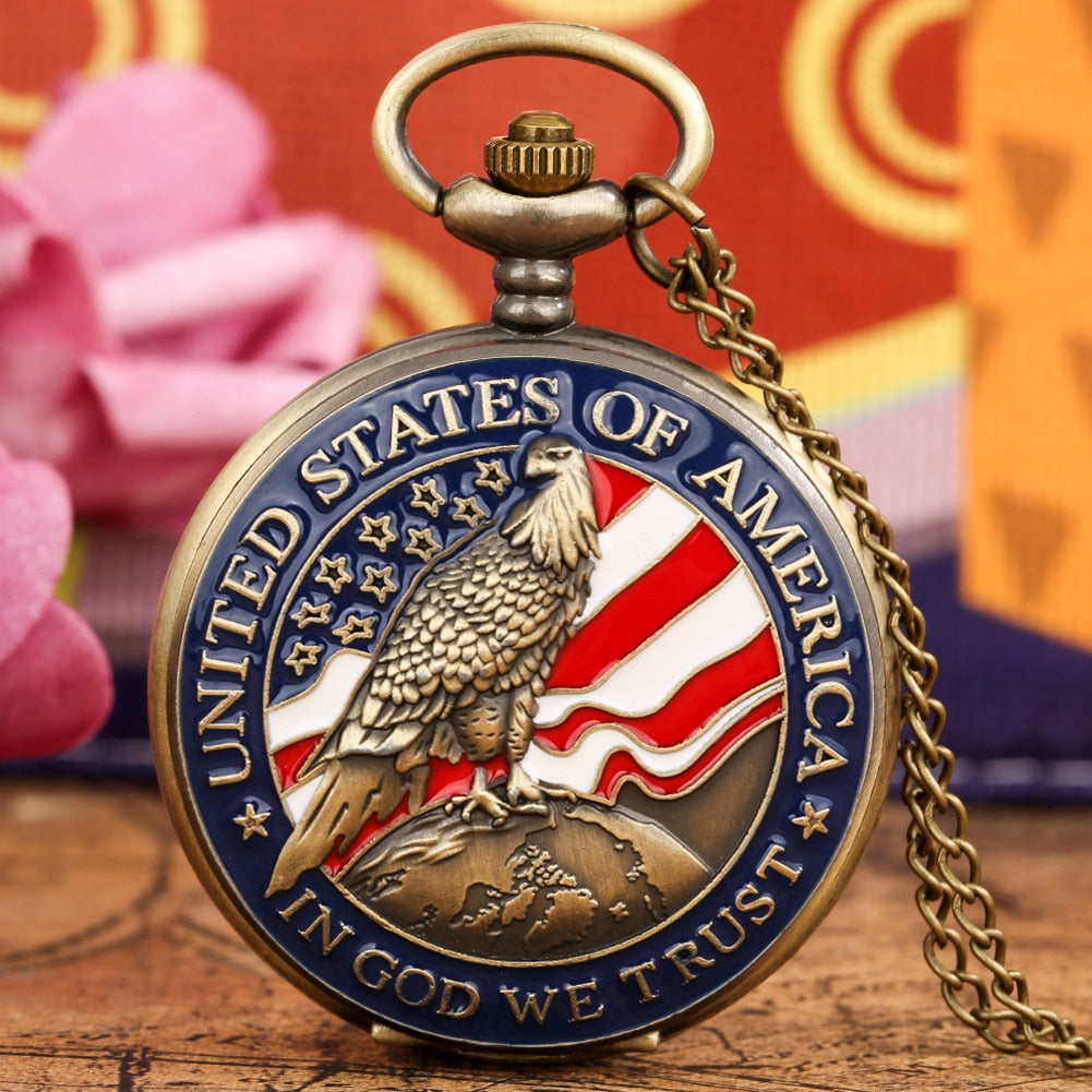 USA Themes Pocket Watch