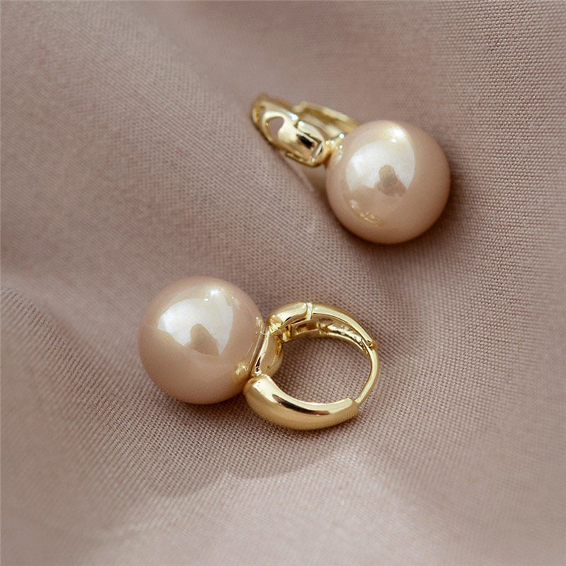 Gold Pearl Accent Earrings