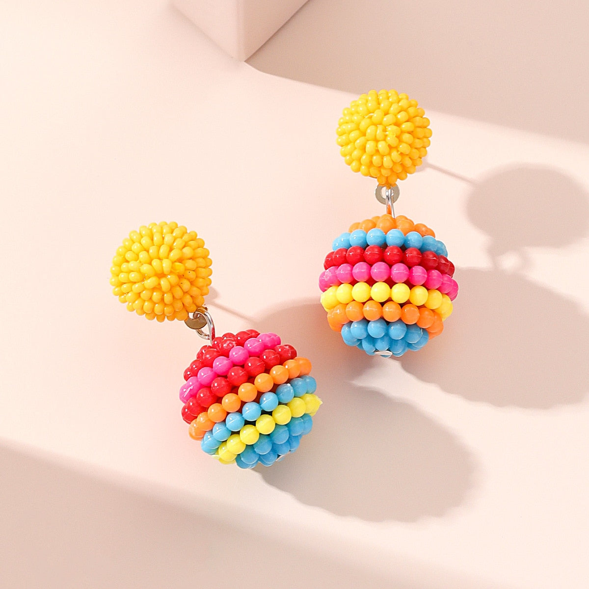 Beaded Balls Dangle Earrings