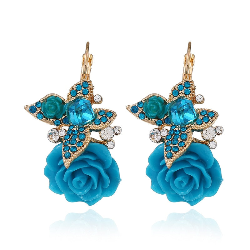 Butterfly and Rose Earrings