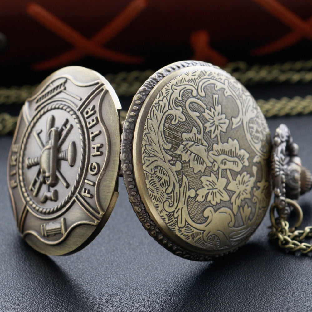 Fire Fighter Quartz Pocket Watch