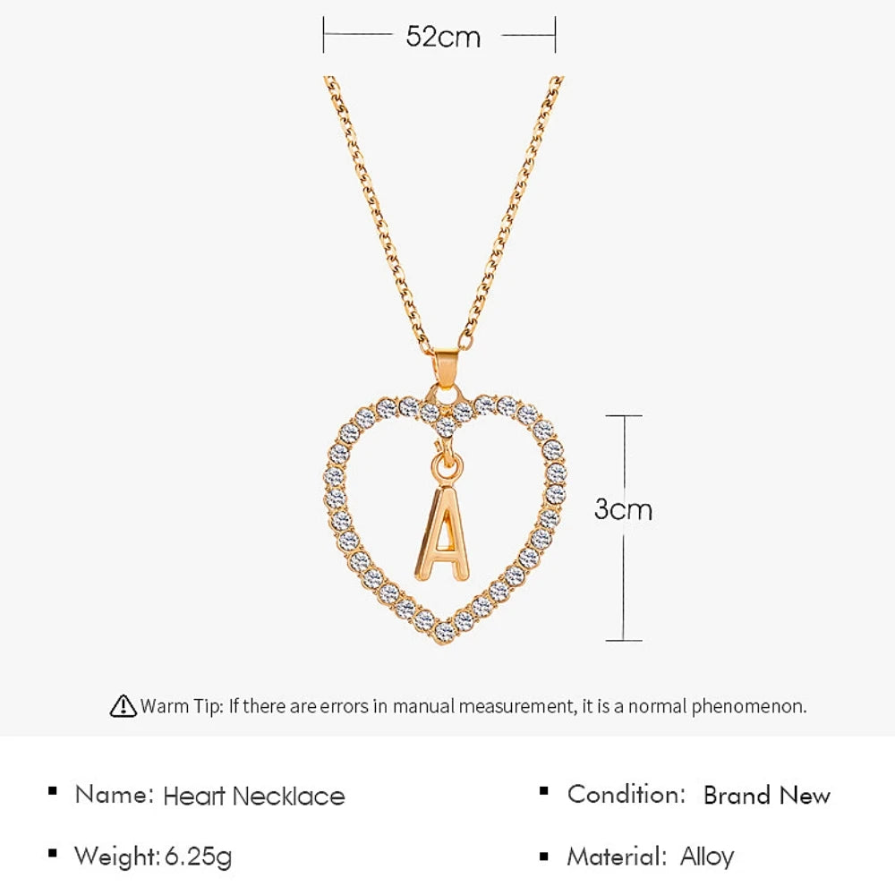 Open Heart with Initial Necklace