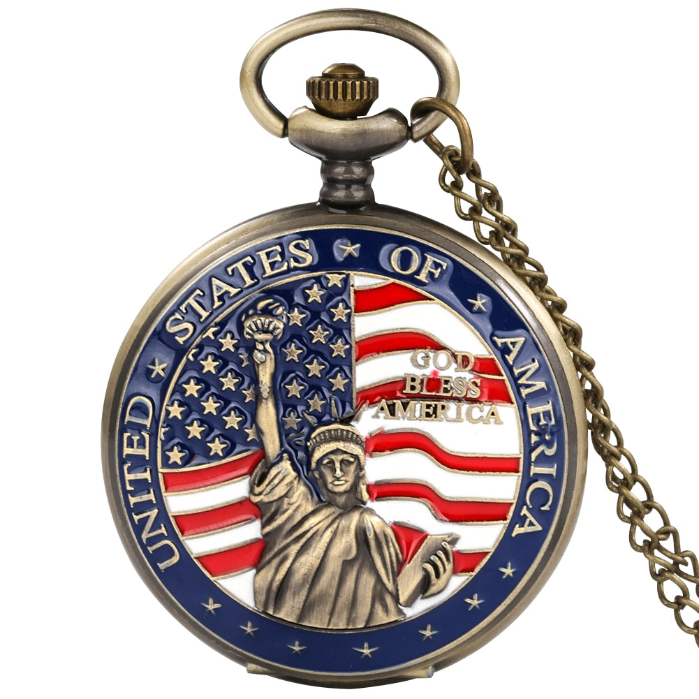 USA Themes Pocket Watch