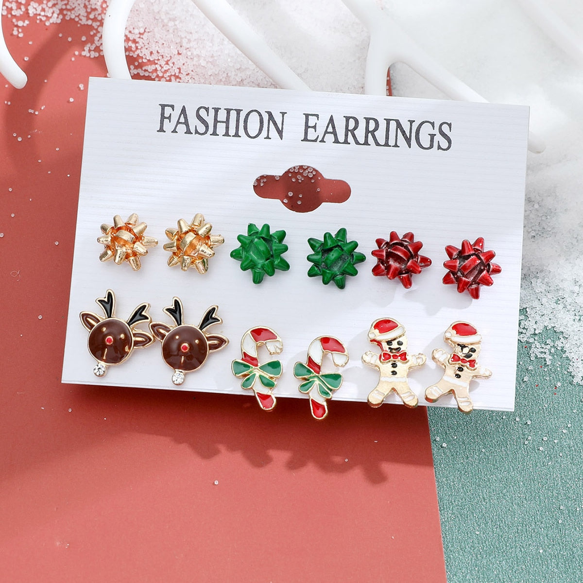 6 Pair Christmas Theme Earrings Set