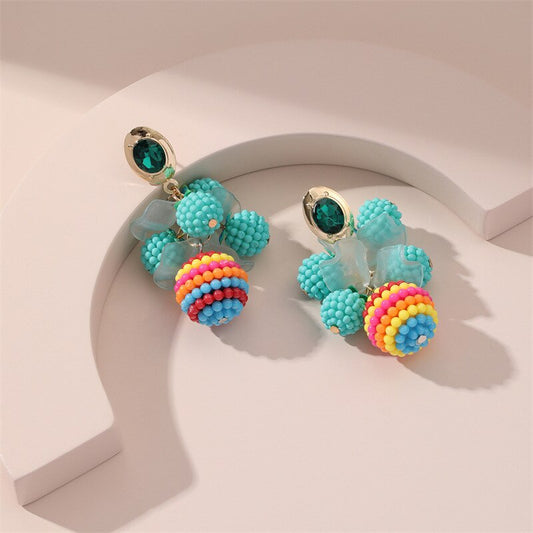 Beaded Balls Dangle Earrings